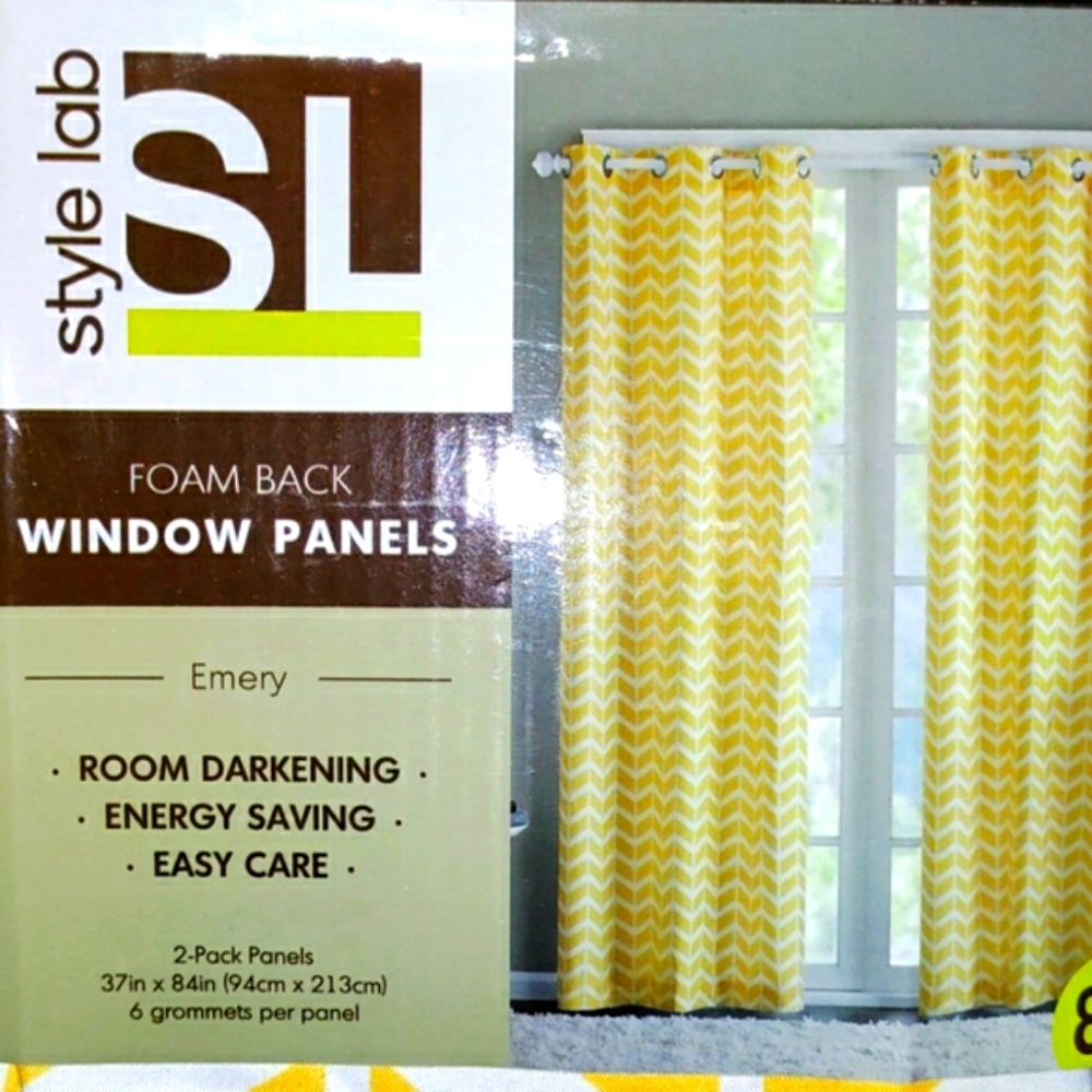 Style Lab two pack window panels NWT Yellow and White.